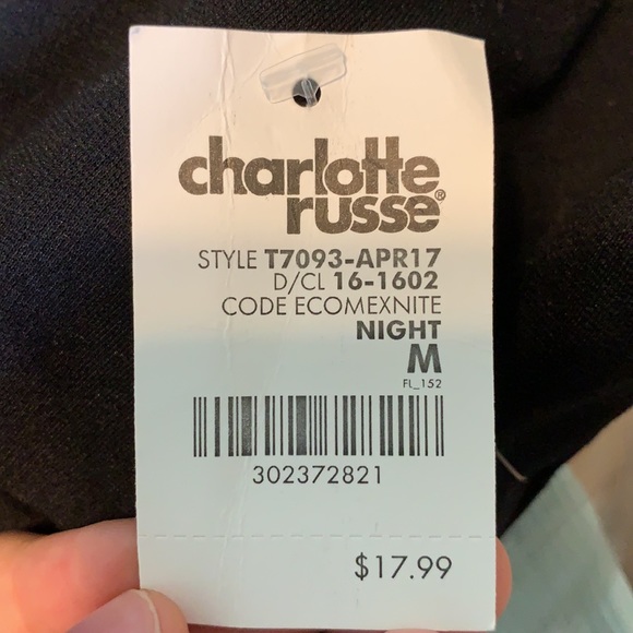 Charlotte Russe medium black cropped top/bralette - Picture 5 of 5